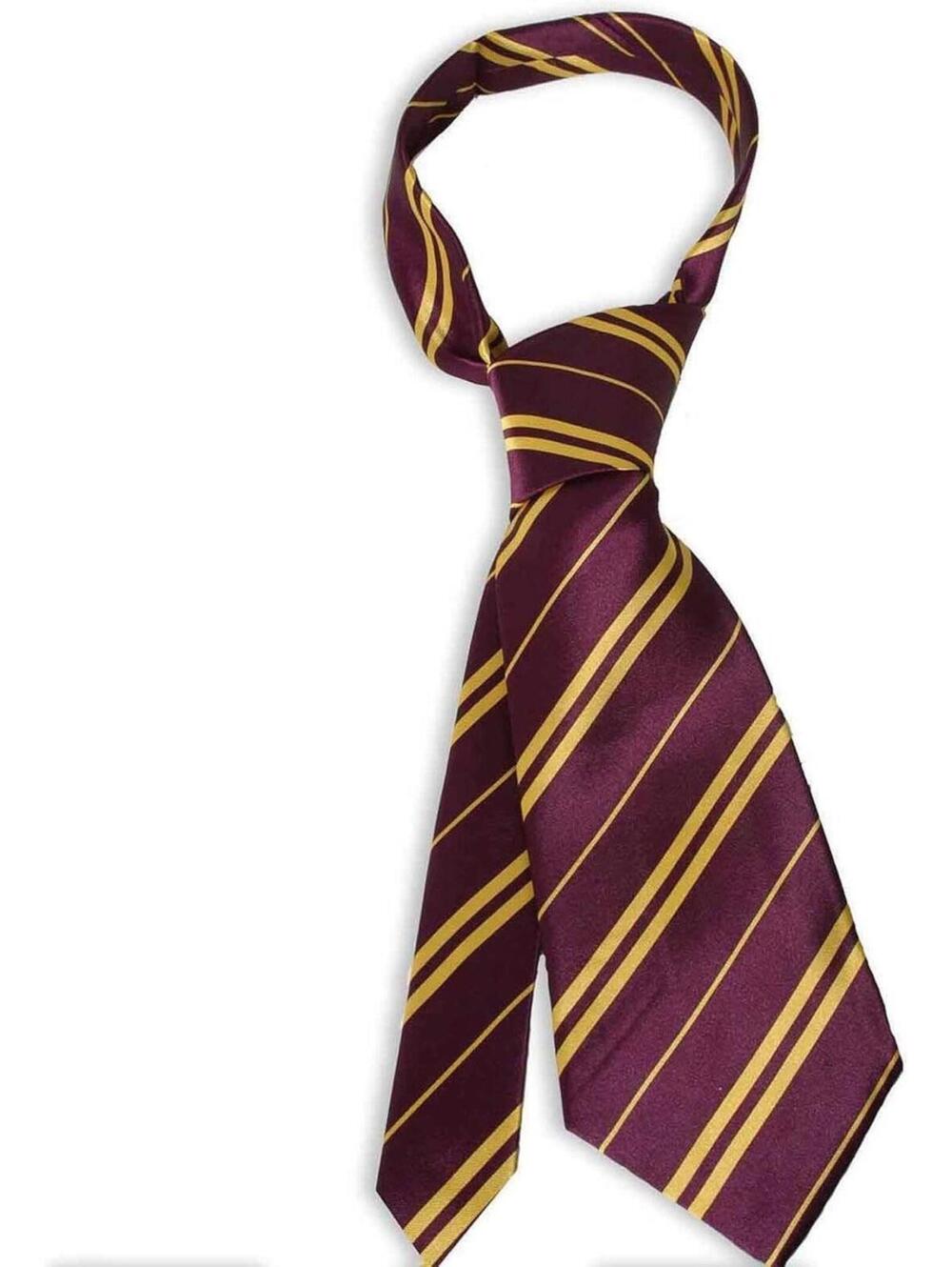 Harry Potter Tie Cravate Burgundy Gold Stripes One Size Licensed Rubies Costume